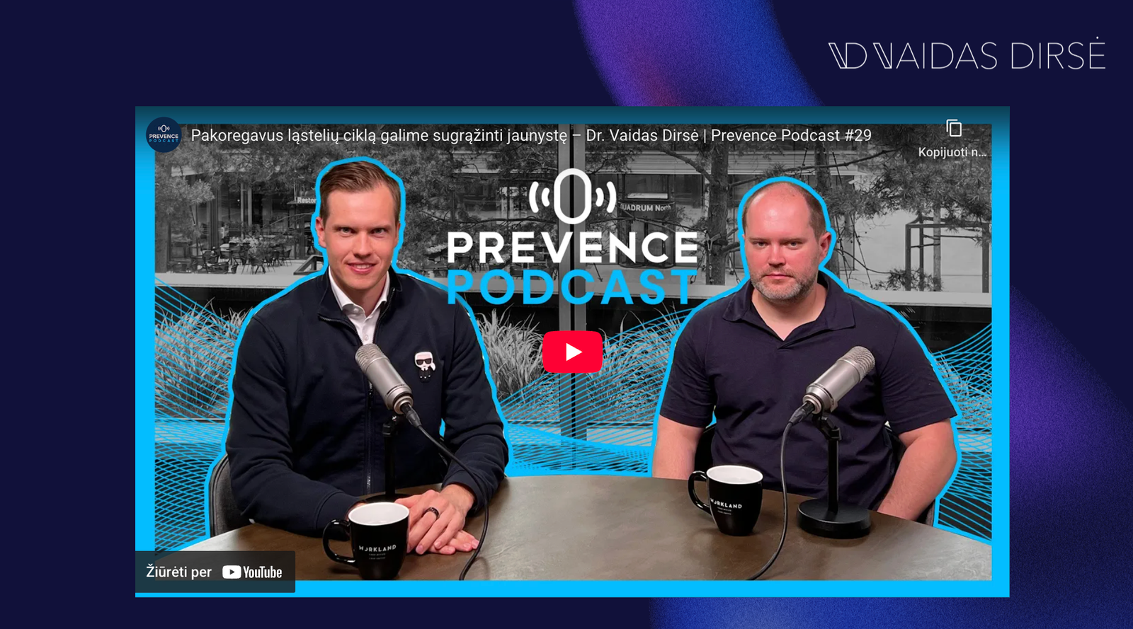 Genetikas Vaidas Dirsė Prevence Podcast kalba apie genetiką, ilgaamžiškumą, miegą, stresą ir epigenetinį laikrodį.